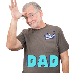 Older man with Willie J's Easy Pj's Velcro® Pajama t-shirt gesturing in ASL "Dad: