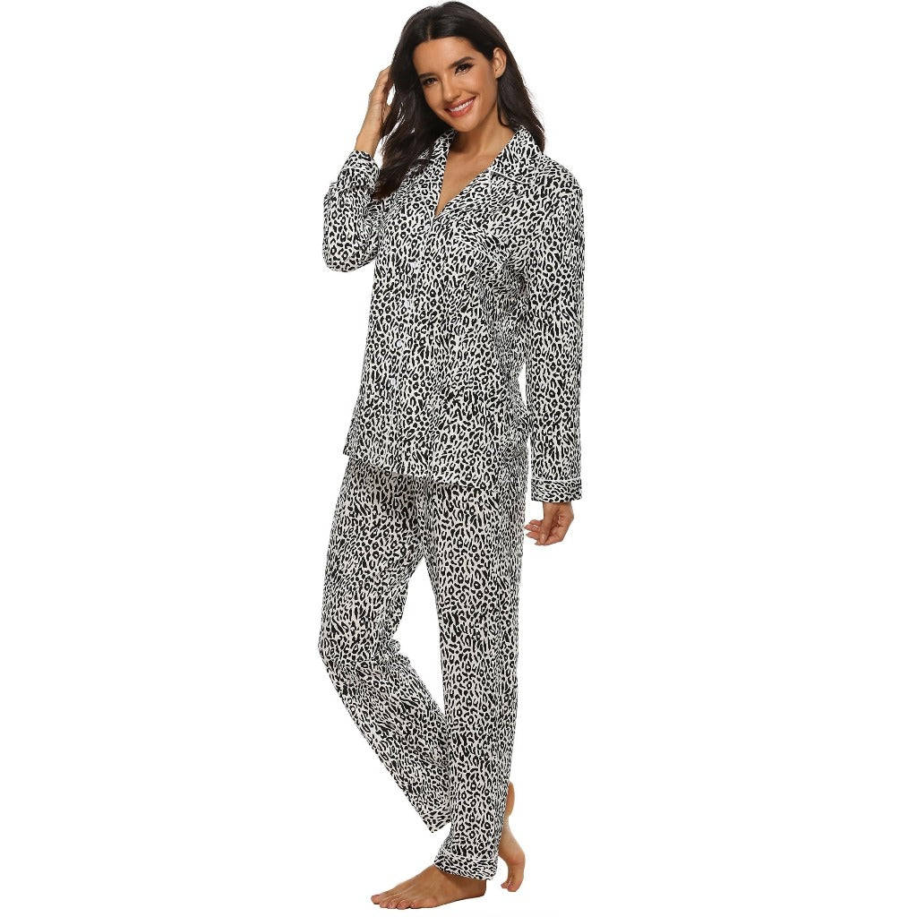 Women's Velcro® Bamboo Pajama Set Animal Print