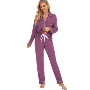 Women's Velcro® Bamboo Pajama Set in Berry