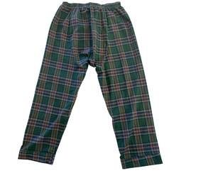 Rear View of Men's Flannel Adaptive Velcro Pajama with roomy rear side seams. 