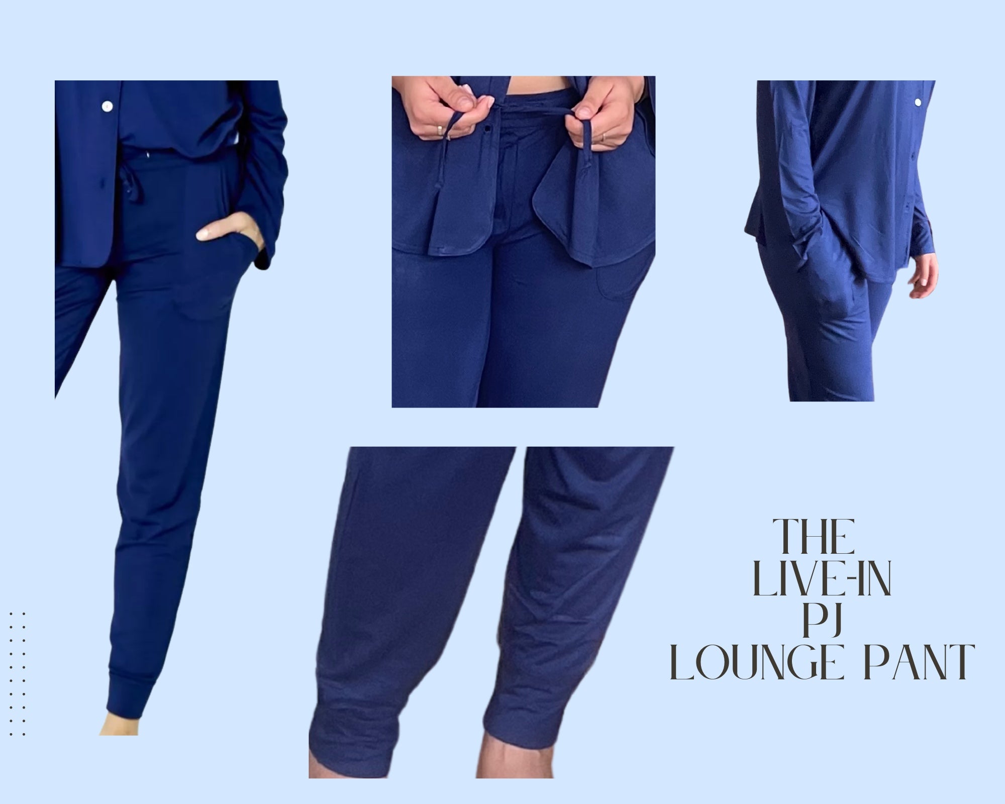 variant::navy Women's Live-in Bamboo Pajama Bottoms   variant::navy blue
