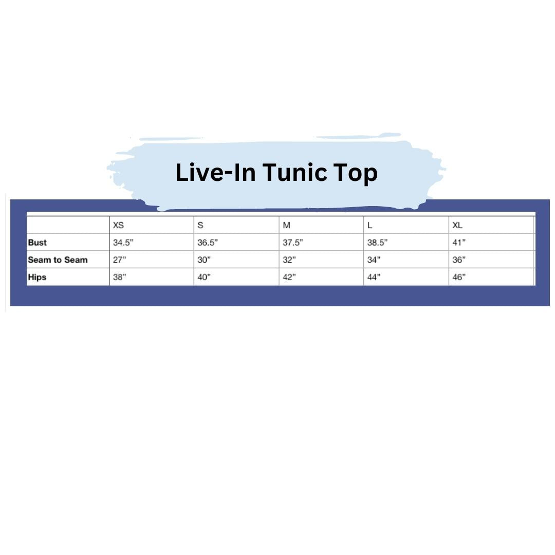 variant:all Size chart for adaptive live-in tunic top