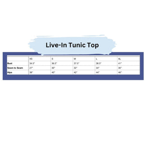 variant:all Size chart for adaptive live-in tunic top